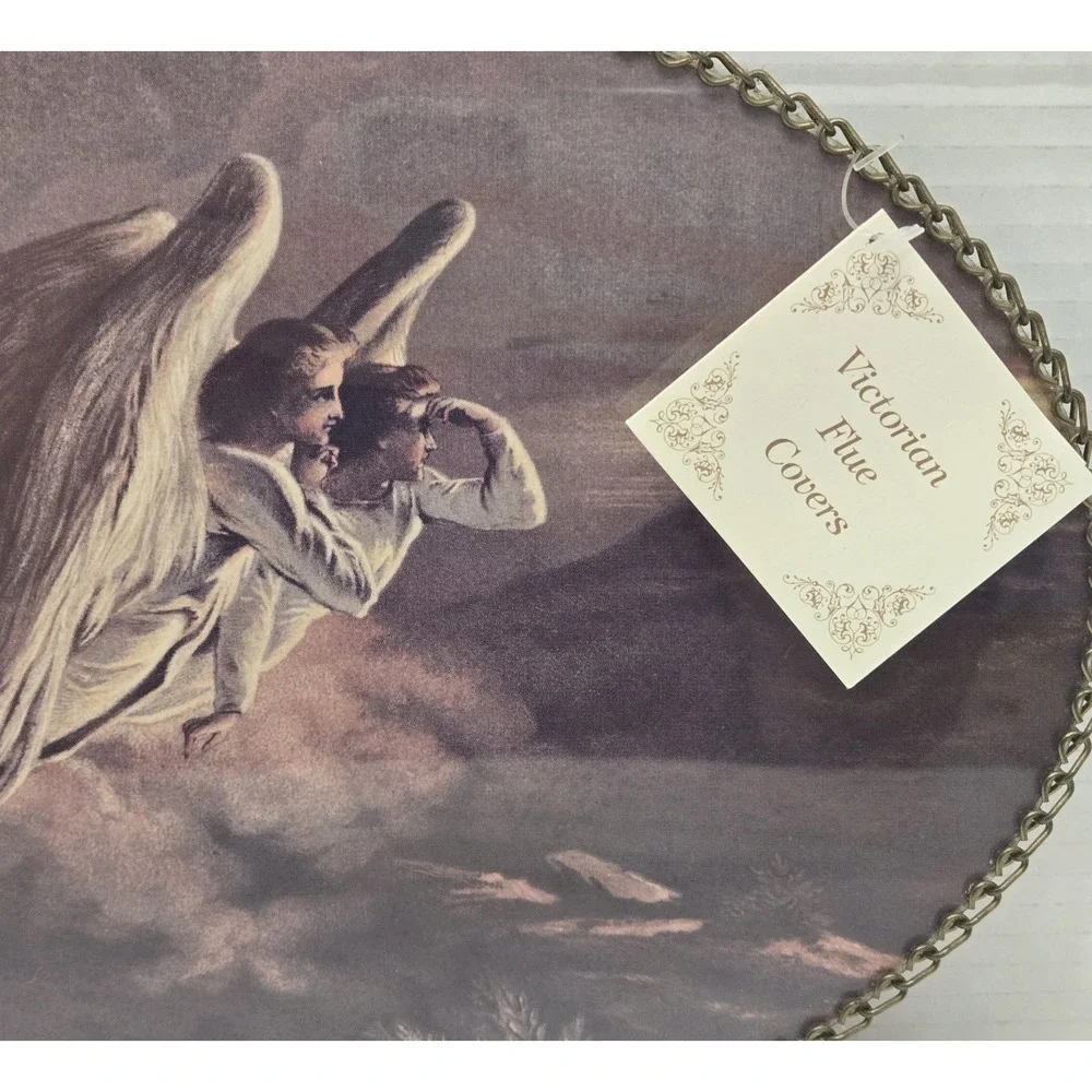 Vintage Victorian Guardian Angels Heaven Bound Flue Cover Wall‎ Hanging